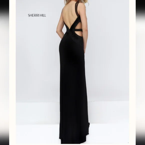 Sherri hill beaded open back gown prom dress - Picture 5 of 10